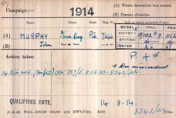 john murphy medal card